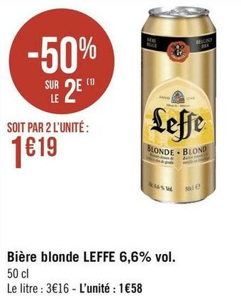 Géant Casino Leffe bière blonde 6,6% vol. offre