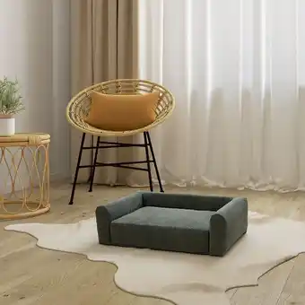 Bricorama Panier pour chien LEONARD en tissu velours côtelé vert taille S offre