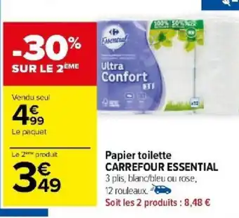 Carrefour Papier toilette CARREFOUR ESSENTIAL offre