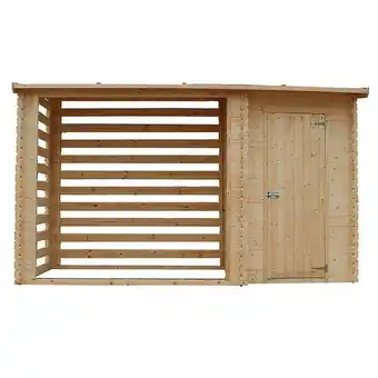 TIMBELA M205 - Abri de jardin+ Chalet pour vélos/ Bucher/Abri conteneur - H199 x l348 x L146 cm / 3,64 m2