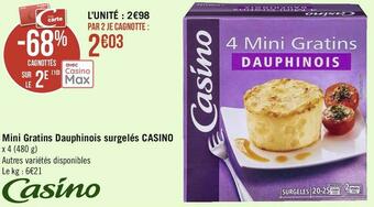 Casino mini gratins dauphinois surgelés