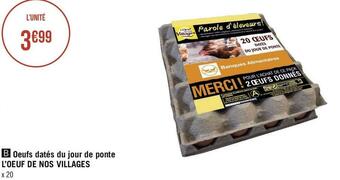 L’oeuf de nos villages oeufs datés du jour de ponte