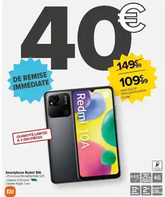 Carrefour Smartphone Redmi 10A offre