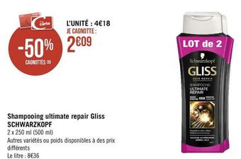 Schwarzkopf shampooing ultimate repair gliss