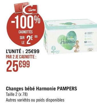 Pampers changes bébé harmonie