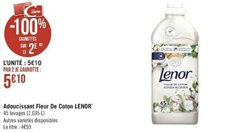 Lenor adoucissant fleur de coton*
