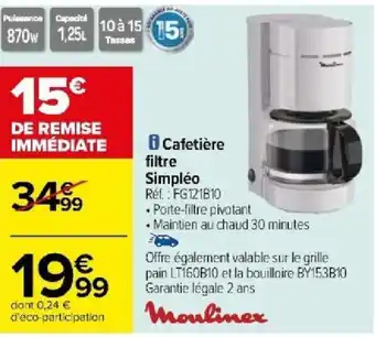 Carrefour i Cafetière filtre Simpléo offre