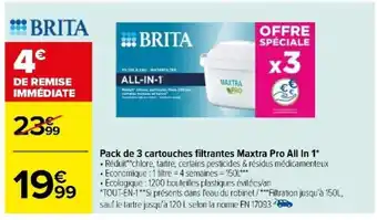 Carrefour Pack de 3 cartouches filtrantes Maxtra Pro All In 1 offre