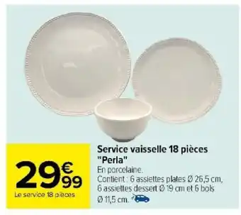 Carrefour Service vaisselle 18 pièces "Perla" offre