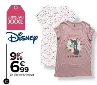 Carrefour Big tee shirt nuit femme offre