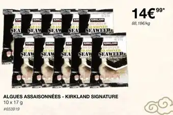 Costco ALGUES ASSAISONNÉES - KIRKLAND SIGNATURE 10 x 17 g offre