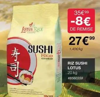 Costco RIZ SUSHI LOTUS offre