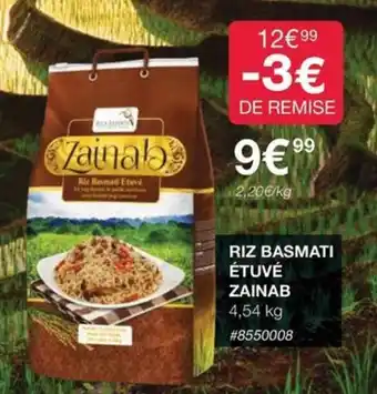 Costco RIZ BASMATI ÉTUVÉ ZAINAB 4,54 kg offre