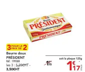 METRO Beurre doux PRÉSIDENT offre