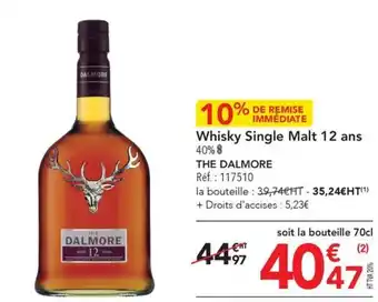 METRO Whisky Single Malt 12 ans 40% 8 THE DALMORE offre