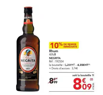 METRO Rhum NEGRITA offre