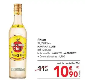 Rhum 37,5% $ 3ans HAVANA CLUB