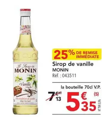 Sirop de vanille MONIN Réf. : 043511