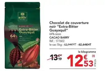 Chocolat de couverture noir "Extra-Bitter Guayaquil"