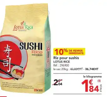 METRO Riz pour sushis LOTUS RICE offre