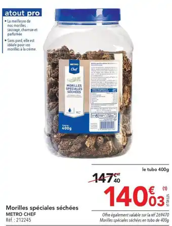 Morilles spéciales séchées METRO CHEF Réf.: 212245