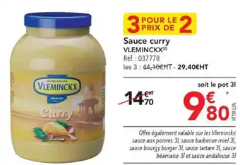 METRO Sauce curry VLEMINCKX(2) offre