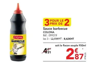 METRO Sauce barbecue COLONA offre