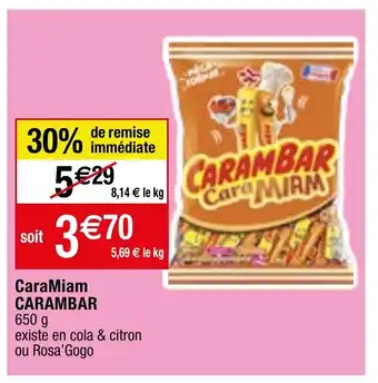 Migros CaraMiam CARAMBAR offre
