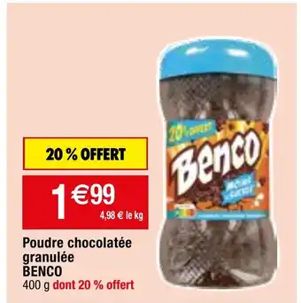 Migros Poudre chocolatée granulée BENCO offre