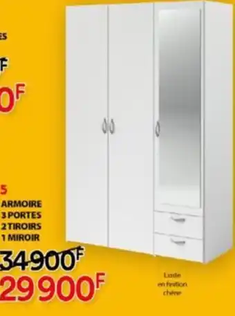 BUT ARMOIRE 3 PORTES 2 TIROIRS 1 MIROIR offre