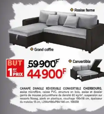 BUT CANAPÉ D'ANGLE RÉVERSIBLE CONVERTIBLE CHERBOURG, offre