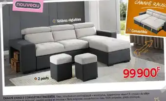 BUT CANAPÉ D'ANGLE CONVERTIBLE RAUSSOU, offre