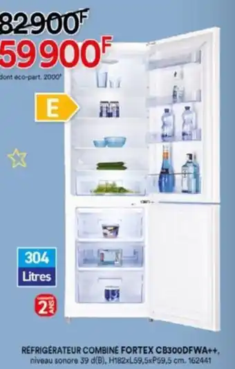 BUT REFRIGERATEUR COMBINÉ FORTEX CB300DFWA++, offre
