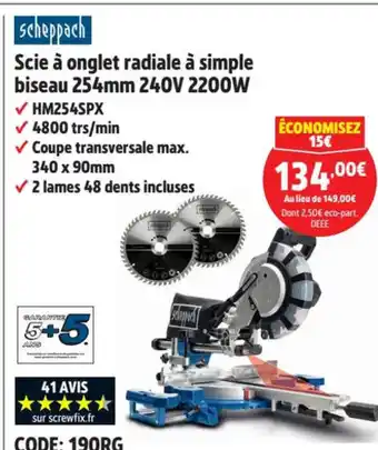 Screwfix Scie à onglet radiale à simple offre