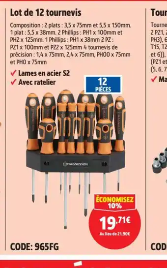 Screwfix Lot de 12 tournevis offre