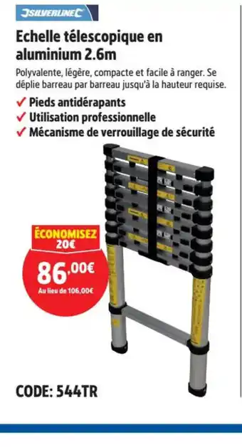 Screwfix Echelle télescopique en aluminium 2.6m offre