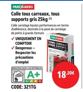 Screwfix Colle tous carreaux, tous supports gris 25kg (¹) offre