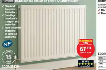 Screwfix Radiateur électrique en fonte 1000W offre