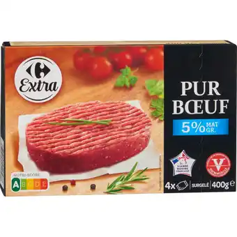 Carrefour CARREFOUR EXTRA Steaks hachés pur bœuf surgelés offre