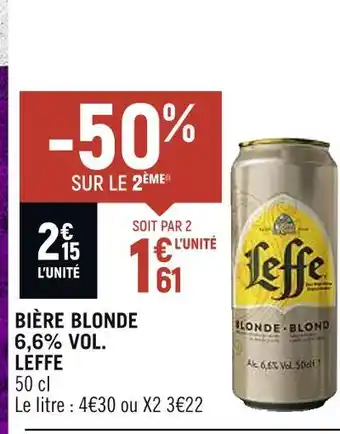 Spar LEFFE BIÈRE BLONDE 6,6% VOL offre