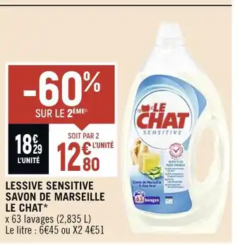 Spar LE CHAT LESSIVE SENSITIVE SAVON DE MARSEILLE offre