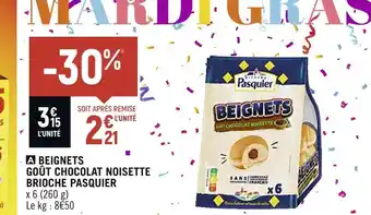 PASQUIER BEIGNETS GOÛT CHOCOLAT NOISETTE BRIOCHE