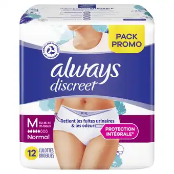 Carrefour Market ALWAYS DISCREET Protections Féminines Pack Promo offre