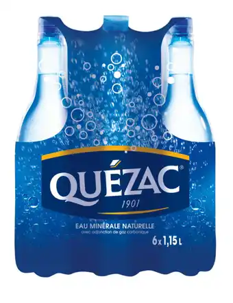 QUÉZAC SUR TOUS LES PACKS D'EAU PÉTILLANTE ET LES BOUTEILLES AROMATISÉES