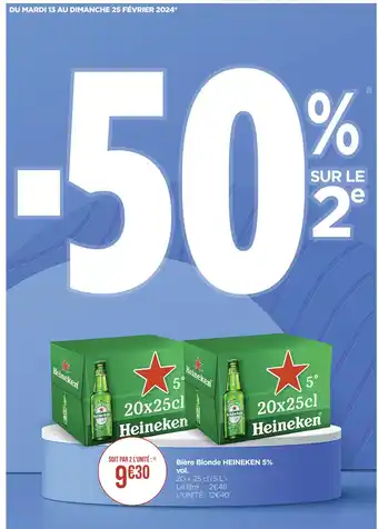 Casino Supermarchés HEINEKEN Bière Blonde 5% vol offre