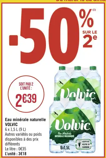 Casino Supermarchés VOLVIC Eau minérale naturelle offre