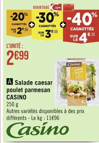 Casino Supermarchés CASINO Salade caesar poulet parmesan offre