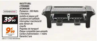 Netto KITCHENCOOK RACLETTE GRILL 2 PERSONNES offre
