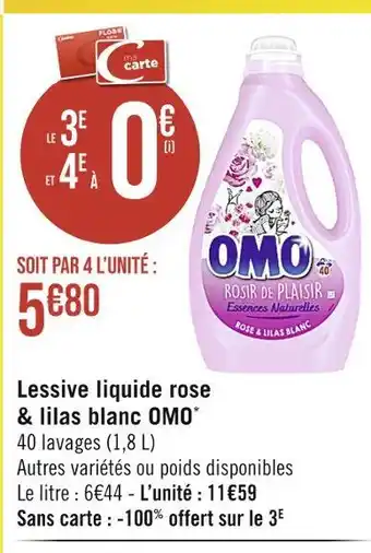 OMO Lessive liquide rose & lilas blanc