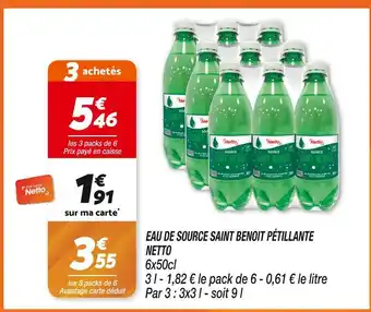 Netto NETTO EAU DE SOURCE SAINT BENOIT PÉTILLANTE offre